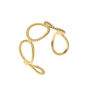 collar largo de acero inoxidable de color sólido, chapado en oro auténtico con revestimiento de pvd, resistente al agua y al deslustre.