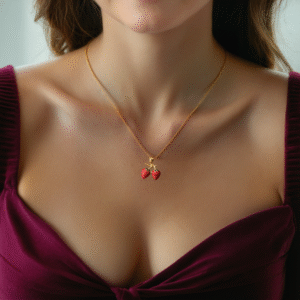 cadena minimalista de fresas