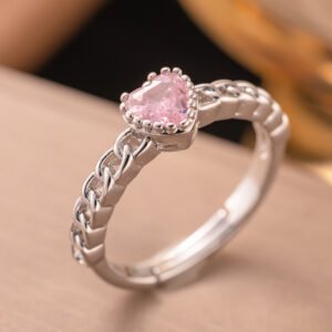 anillos abiertos elegantes de acero de titanio con nudo de lazo en forma de corazón chapados en oro real con revestimiento de pvd, resistentes al agua y al deslustre.