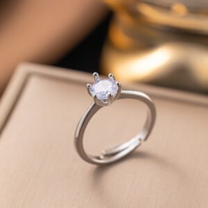 anillos abiertos elegantes de acero de titanio con nudo de lazo en forma de corazón chapados en oro real con revestimiento de pvd, resistentes al agua y al deslustre.